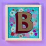 Reverse Glass Gilded Letter B With Real Dried Flowers, thumbnail 4 of 8