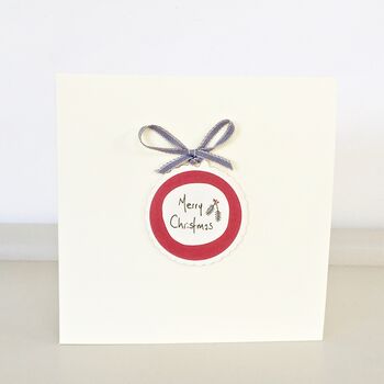 Merry Christmas Bauble Handmade Card, 3 of 4