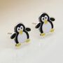 Girls Sterling Silver Penguin Stud Earrings, thumbnail 1 of 4