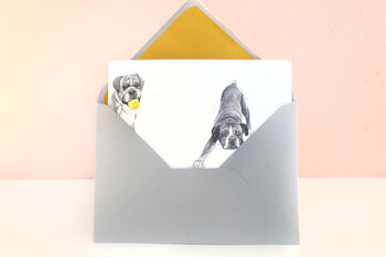 Boxer Dog Gold Foil Greetings Card, 2 of 3