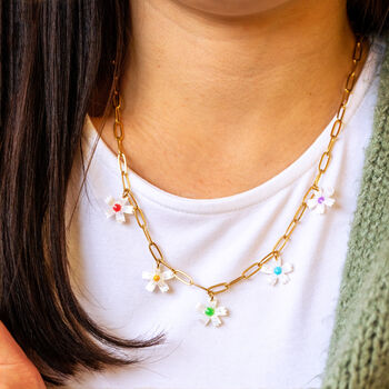 Colour Pop Pearl Daisy Chain Necklace, 5 of 6