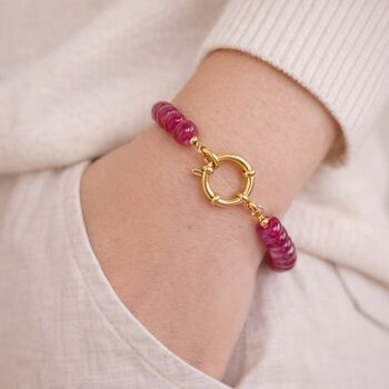Chunky Candy Rubellite Gemstone Bracelet, 2 of 4
