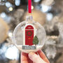 1st Christmas At A New Home Door Glitter Glass Bauble, thumbnail 1 of 3