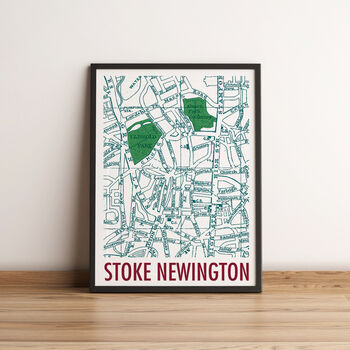 Stoke Newington London Map Screen Print, 2 of 2