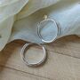 Pure Silver Slim Solid Bali Lightweight Hoop Earring, thumbnail 3 of 8