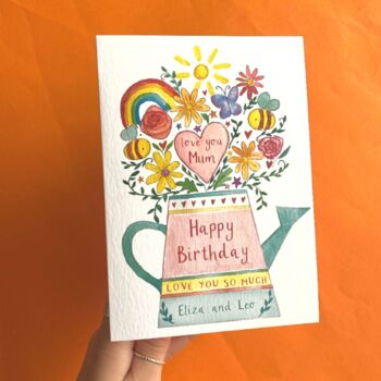 Personalised Flower Birthday Card For Mum Nan, 3 of 3