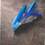 Dramatic Blue Feather Headpiece, thumbnail 2 of 12