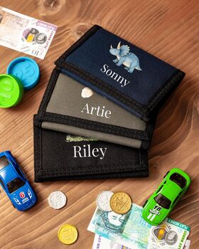 Personalised Childrens Wallet Boys, Kids Coin Purse, 4 of 8