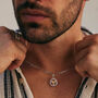 Solar Plexus Chakra Men's Citrine Silver Necklace, thumbnail 1 of 10