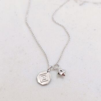 The Celestial Duo Necklace., Silver, 3 of 7