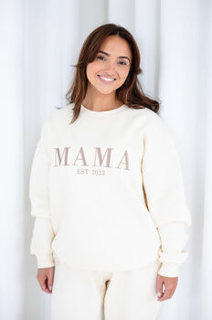 Mama Est Embroidered Personalised Jumper And Jogger Set Matching Mini Available, 11 of 12