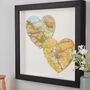 Two Map Hearts Personalised Engagement Print Gift, thumbnail 6 of 7