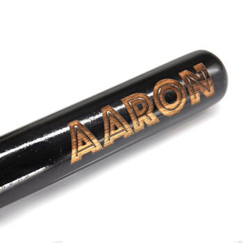 Personalised Laser Engraved Baseball Bat Black, 2 of 6