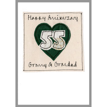 Personalised 55th Emerald Wedding Anniversary Card, 6 of 9