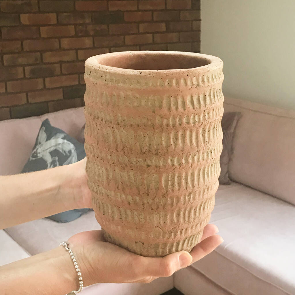 Recycled Cement Terracotta Pot By Price And Coco Interiors