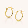 Classic Hoop Earrings 18ct Gold Plated Sterling Silver, thumbnail 3 of 6