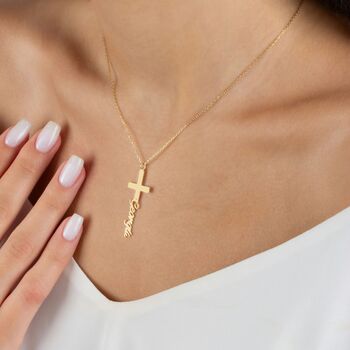 Personalised Cross Necklace For Women, 7 of 10