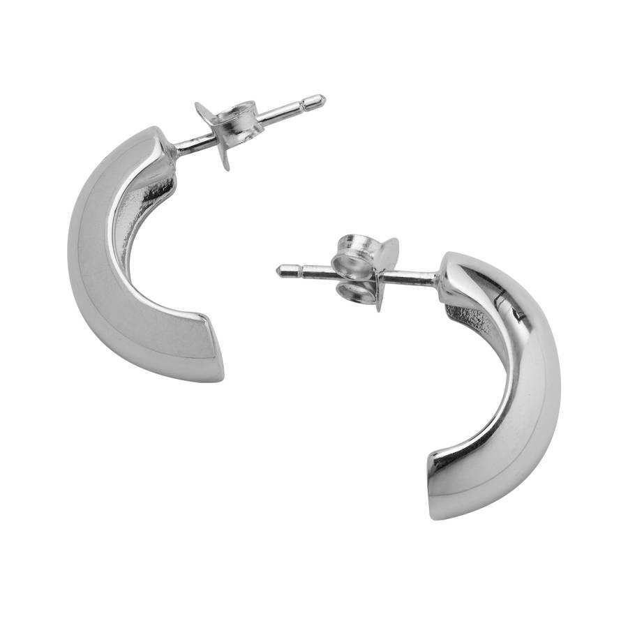 silver half hoop earrings by hersey silversmiths | notonthehighstreet.com