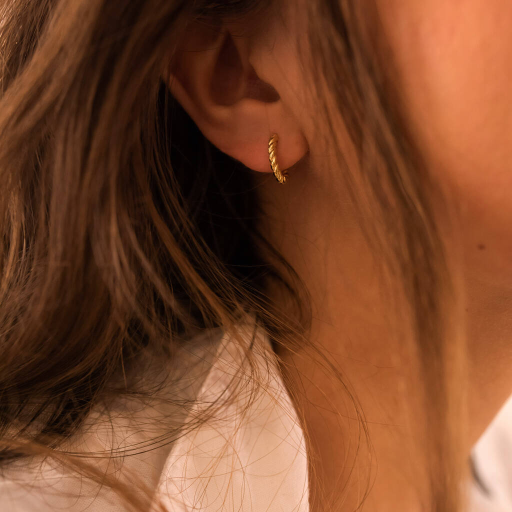 Gold Or Silver Minimalist Huggie Hoop Earrings, 1 of 12