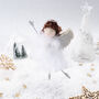Silver Angel Hanging Decoration | Brown Hair, thumbnail 1 of 2