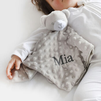 Personalised White Baby Gown And Teddy Comforter Set, 5 of 12