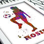 Girl Football Personalised Art Print, thumbnail 2 of 5