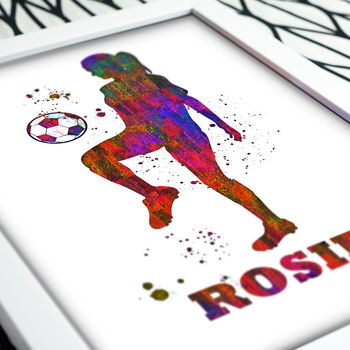 Girl Football Personalised Art Print, 2 of 5