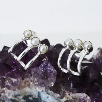 Vimla Pearl Earrings Silver, 2 of 4