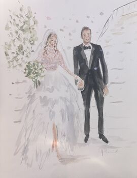 Personalised Bride And Groom Portrait In Watercolour, 7 of 7