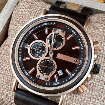 Personalised Wooden Chronograph Watch, 6 of 12