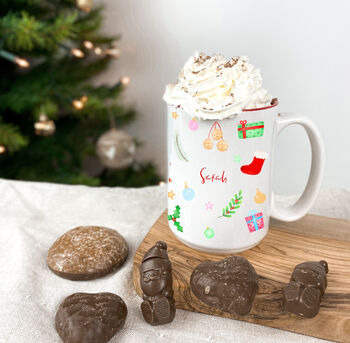Personalised Festive Cheer Christmas Mug, 2 of 3