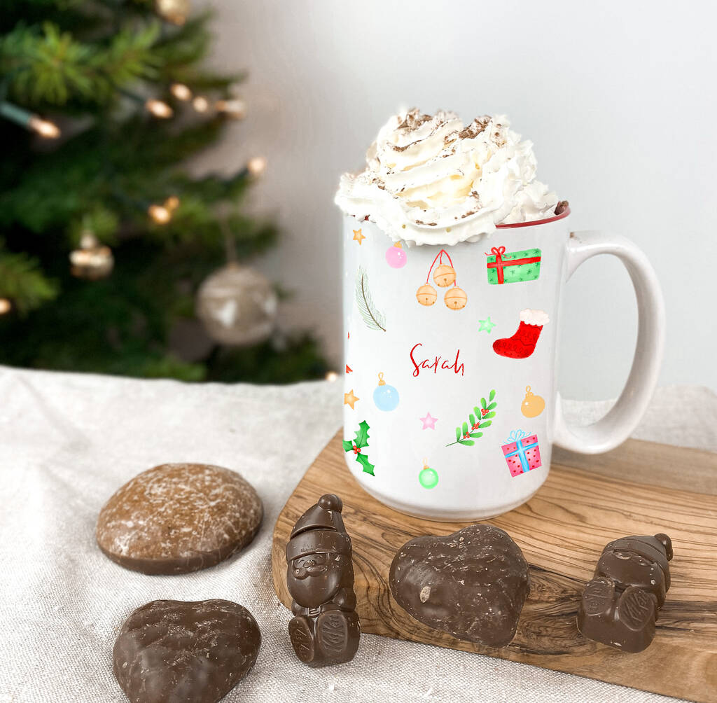 Personalised Festive Cheer Christmas Mug By Birdie Barn