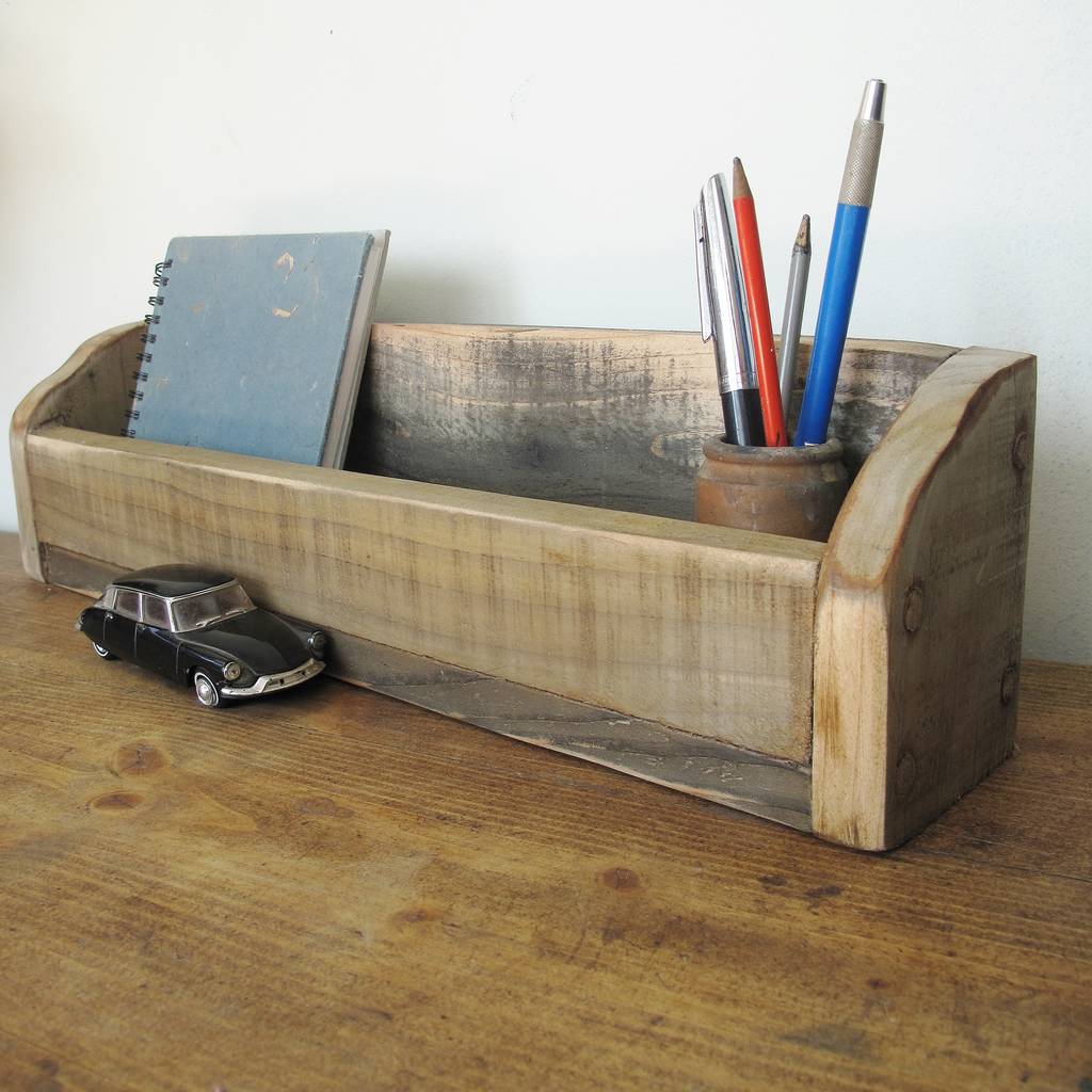 wooden desk tidy by seagirl and magpie | notonthehighstreet.com