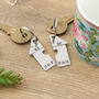 New Home Gift House Shaped Pair Of Personalised Keyrings, thumbnail 3 of 5