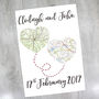 Personalised Wedding Map Heart Artwork, thumbnail 4 of 9