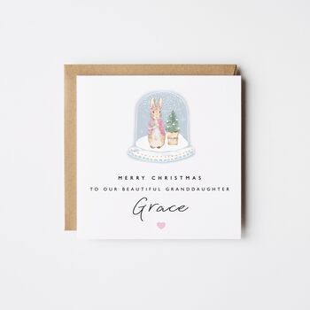 Peter Rabbit Snowglobe Grandson Christmas Card *Fully Personalised, 3 of 3