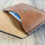 Burnt Tan Personalised Handmade Leather Card Wallet, thumbnail 2 of 9
