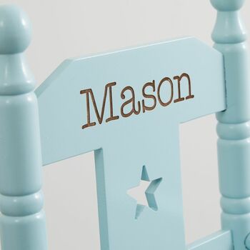 Personalised Blue Star Children's Rocking Chair, 2 of 2