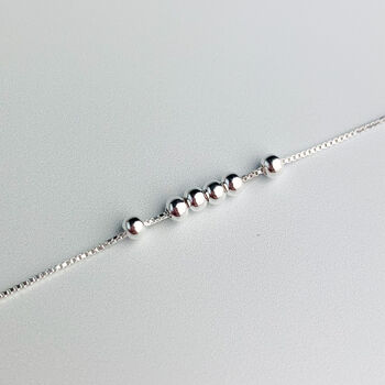 Sterling Silver Simple Beaded Bracelet, 2 of 6