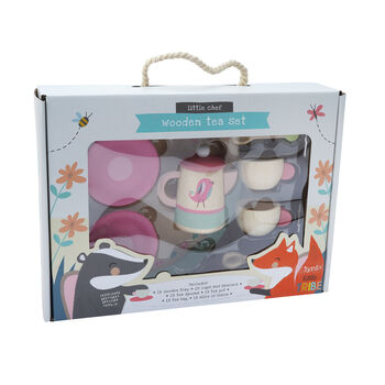 Little Tribe 10pc Pink Wooden Tea Set | Age 3years+, 5 of 6