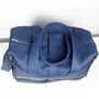 Handcrafted Marine Blue Leather Holdall, thumbnail 6 of 8