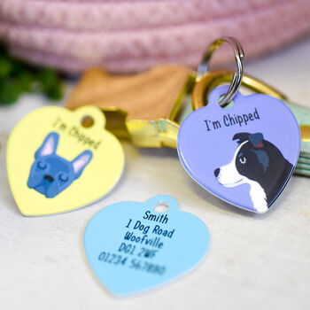 Dog Name Tag Heart Personalised, 2 of 11