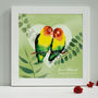 Personalised Engagement Lovebirds Framed Print, thumbnail 1 of 8
