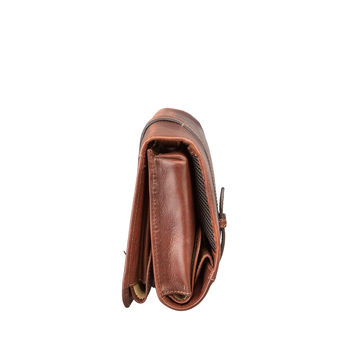 Mens Hanging Leather Wash Bag. 'The Pratello ', 6 of 12