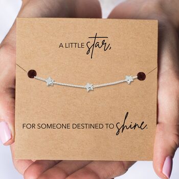 Graduation Gift With A Gold Plated Or Silver Plated Star Bracelet And Card, 4 of 4