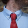 Mens Burgundy And Ivory Polkadot Slim Style Tie, thumbnail 6 of 10