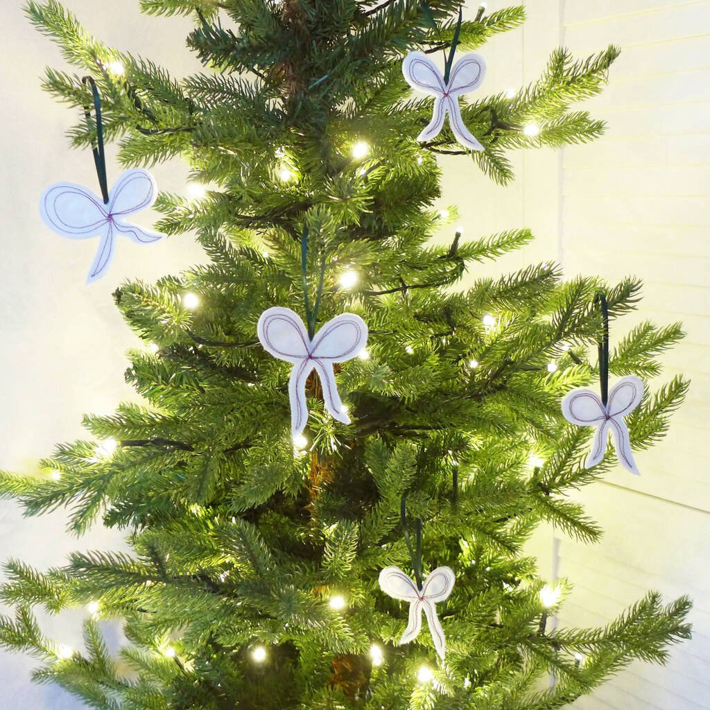 Set Of Christmas Bow Tree Decorations, 1 of 6