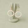Gold Plated Pearl Sunburst Earrings, thumbnail 4 of 6