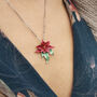 Poinsettia Christmas Flower Necklace, thumbnail 1 of 6