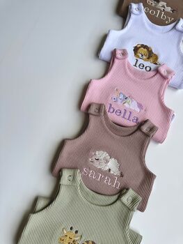 Farm Personalised Baby Dungarees Romper | Personalized Gift, 6 of 10